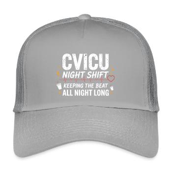 NachtSchicht Beat Herz - Kinder Trucker-Cap - Hellgrau - Vorne