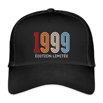 1999 édition limitée vintage - Casquette trucker enfant - noir/noir - Devant