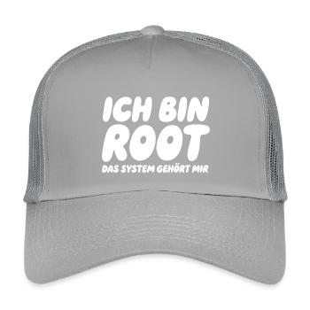 I'm Root – The System Belongs to Me - Kids’ Trucker Cap - light grey - Front