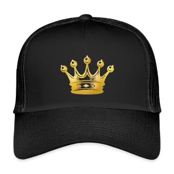 Silhouette couronne d’or - Casquette trucker enfant - noir/noir - Devant