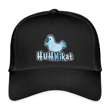 HUHNikat Hühner Fans -  Hahn - Gockel - Bio - Kinder Trucker-Cap - Schwarz/Schwarz - Vorne