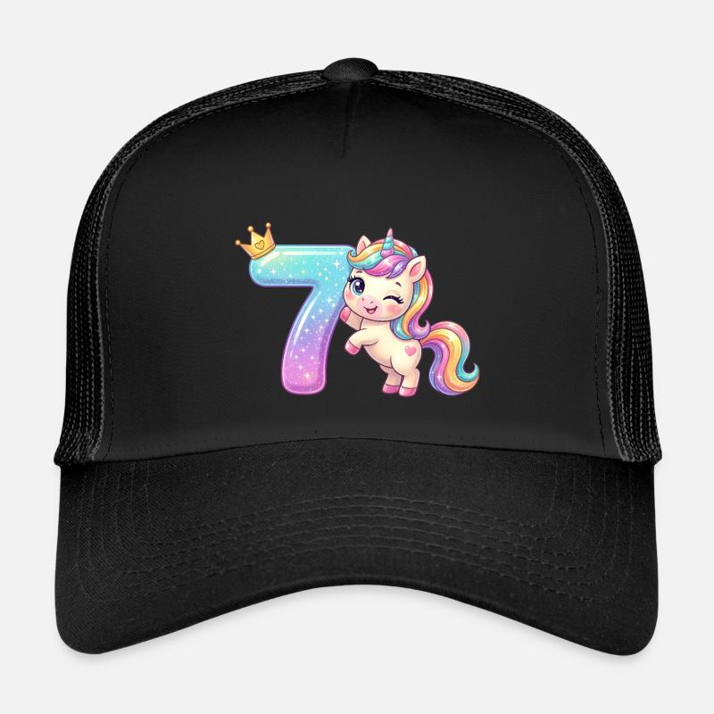 Ich bin 7 Kawaii Einhorn Mädchen Geburtstag Kids’ Trucker Cap