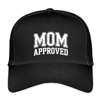 Mama approved getestet - Kinder Trucker-Cap - Schwarz/Schwarz - Vorne