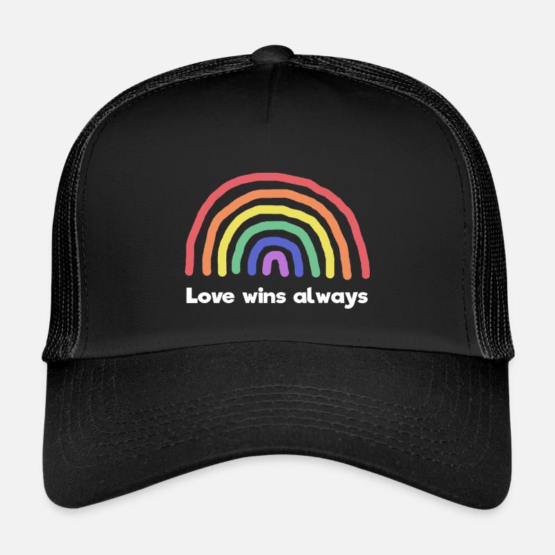 Regenbogen Liebe Statement Frieden Weltfrieden - Kinder Trucker-Cap - Schwarz/Schwarz