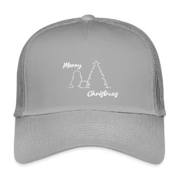 Santa peeing on Tree, Merry Christmas, Weihnachten - Kinder Trucker-Cap - Hellgrau - Vorne