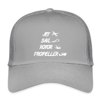 Düsen Segel Rotor Propellerflugzeug - Kinder Trucker-Cap - Hellgrau - Vorne
