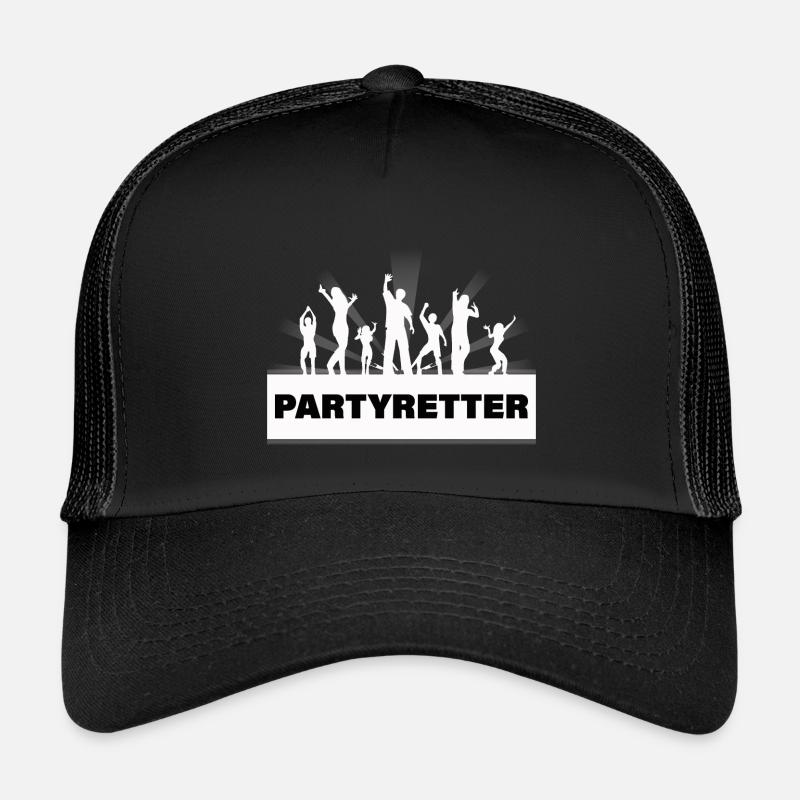 PARTYRETTER - Kinder Trucker-Cap - Schwarz/Schwarz