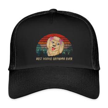 Beste Doodle-Oma aller Zeiten mit rosa Schleifen - Kinder Trucker-Cap - Schwarz/Schwarz - Vorne