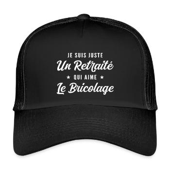 Retraité passionné Bricolage - Casquette trucker enfant - noir/noir - Devant