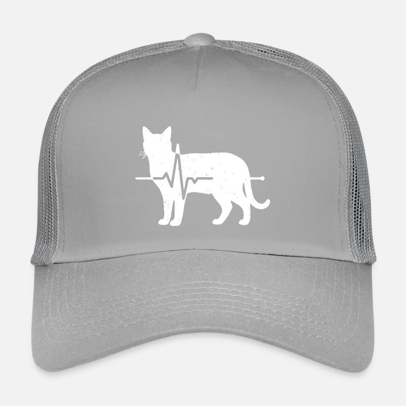 Cat Heartbeat ECG Pulse Grunge Vector Kids’ Trucker Cap