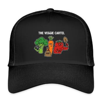 The Veggie Cartel Vegetable Mafia Garden - Kids’ Trucker Cap - black/black - Front