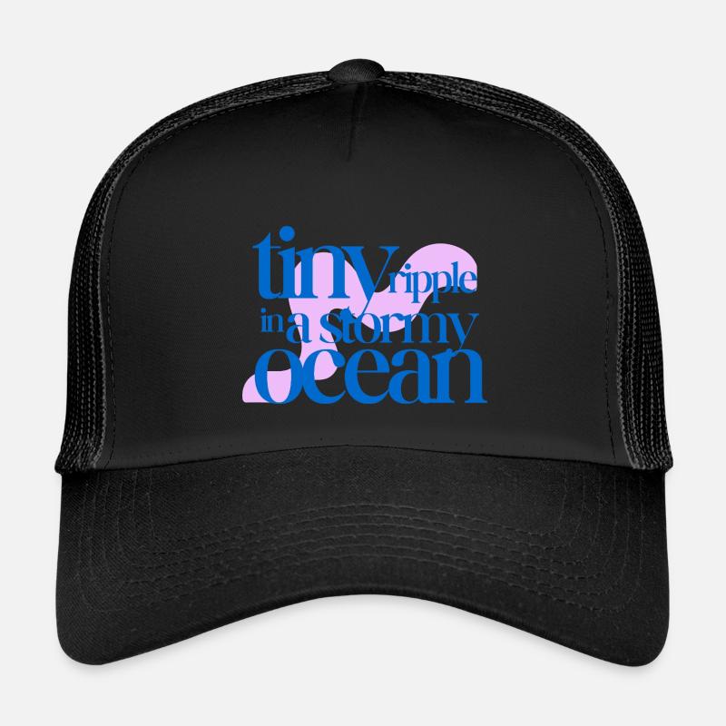 Tiny ripple in a stormy ocean (rosè background) - Kinder Trucker-Cap - Schwarz/Schwarz