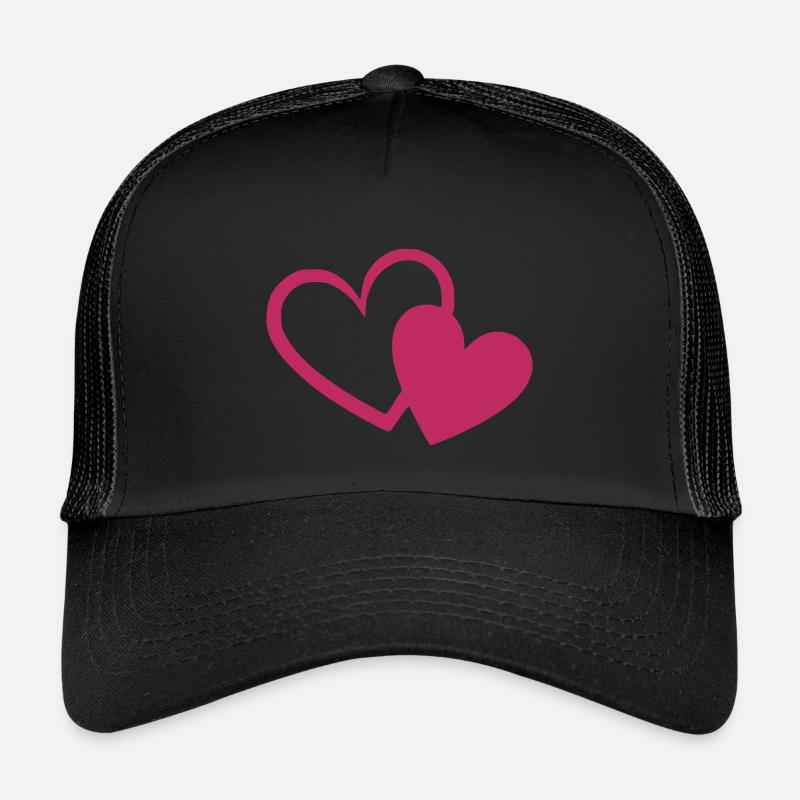 Valentinstag Herz rot Geschenk Valentinstag - Kinder Trucker-Cap - Schwarz/Schwarz