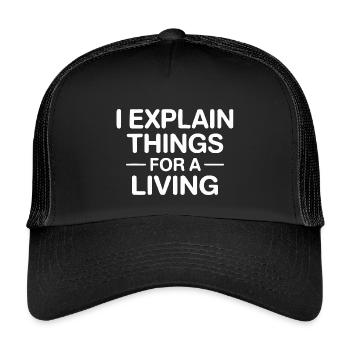 I Explain Things For A Living - Kinder Trucker-Cap - Schwarz/Schwarz - Vorne