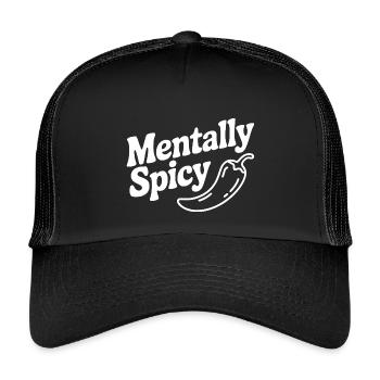 Mentally Spicy - Kids’ Trucker Cap - black/black - Front