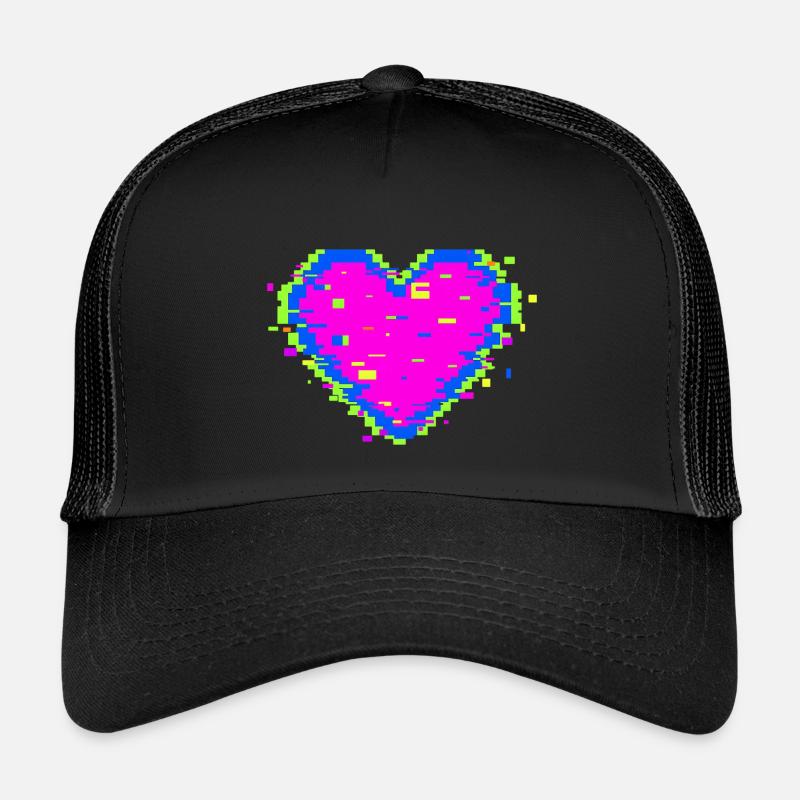 Pixel Heart Glitch Love Illustration Kinder Trucker-Cap