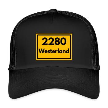 OLD POSTCODE POSTCODE RETRO 2280 WESTERLAND – SYLT - Kids’ Trucker Cap - black/black - Front