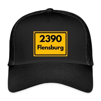 ANCIEN CODE POSTAL RETRO 2390 FLENSBURG – FJORD - Casquette trucker enfant - noir/noir - Devant