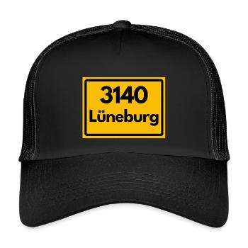 ALTE POSTLEITZAHL PLZ RETRO 3140 LÜNEBURG – SALZ - Kinder Trucker-Cap - Schwarz/Schwarz - Vorne