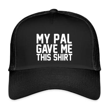 Mon pote m’a offert cette chemise en lettres de typographie audacieuse - Casquette trucker enfant - noir/noir - Devant