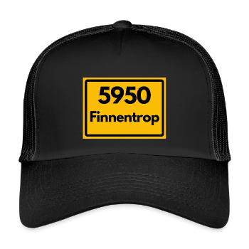 ALTE POSTLEITZAHL PLZ RETRO 5950 FINNENTROP - Kinder Trucker-Cap - Schwarz/Schwarz - Vorne
