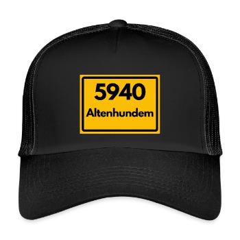 ALTE POSTLEITZAHL PLZ RETRO 5940 ALTENHUNDEM - Kinder Trucker-Cap - Schwarz/Schwarz - Vorne