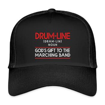 Drumsticks Schlagzeug Schlagzeuger - Kinder Trucker-Cap - Schwarz/Schwarz - Vorne