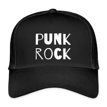 Punkrock Mutige Typografie - Kinder Trucker-Cap - Schwarz/Schwarz - Vorne