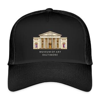 Baltimore Museum, hand-drawn illustration - Kids’ Trucker Cap - black/black - Front
