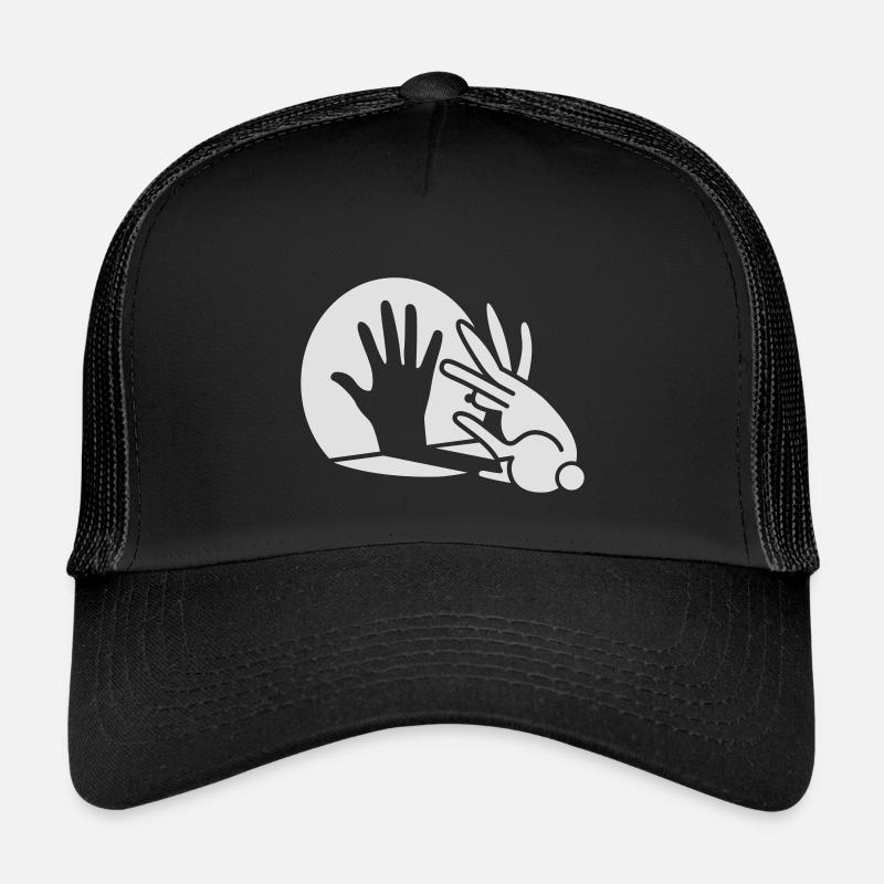Rabbit Hand Shadows Glow in the dark - Kids’ Trucker Cap - black/black