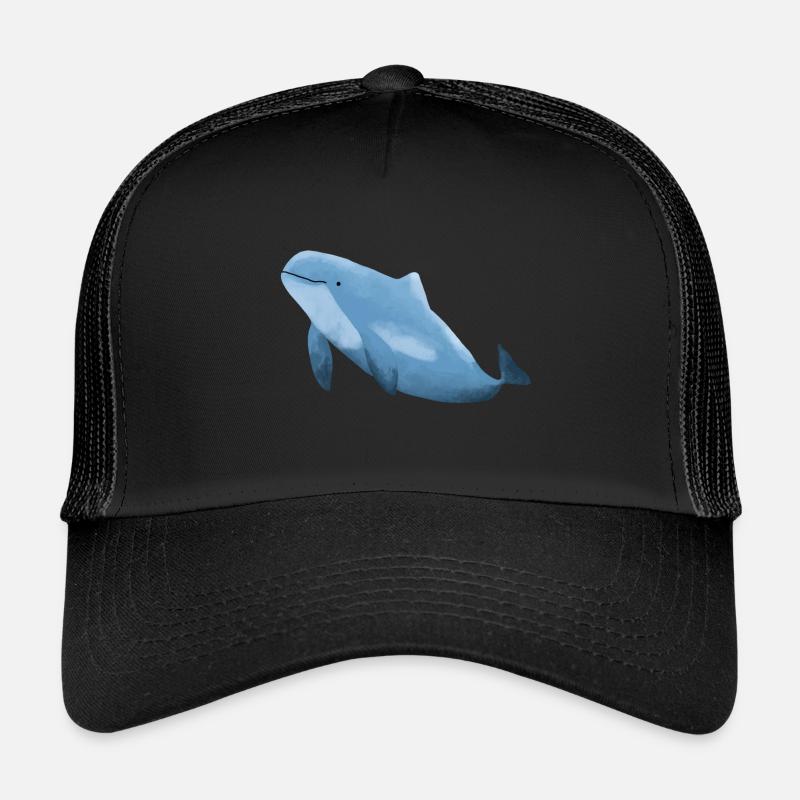 Schweinswal - Kinder Trucker-Cap - Schwarz/Schwarz
