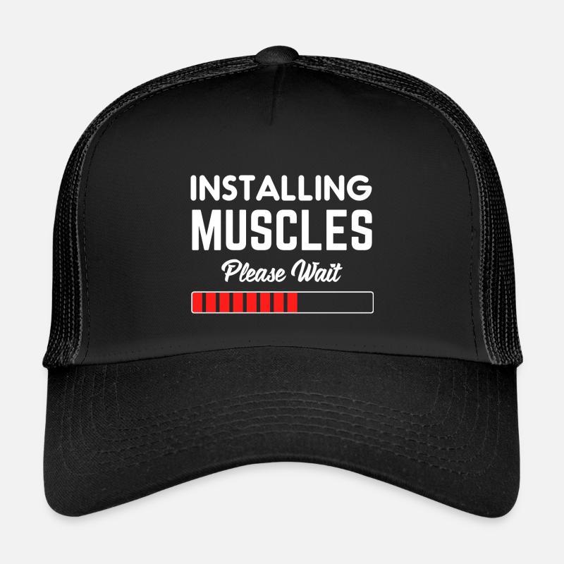 Installing Muscles Please Wait - Casquette trucker enfant - noir/noir