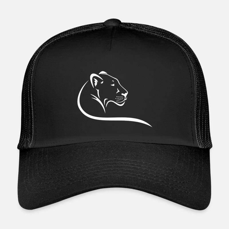 Löwin - Kinder Trucker-Cap - Schwarz/Schwarz