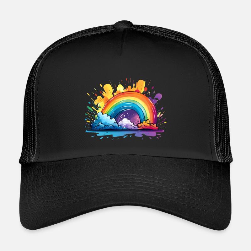 Dein Regenbogen - Kinder Trucker-Cap - Schwarz/Schwarz