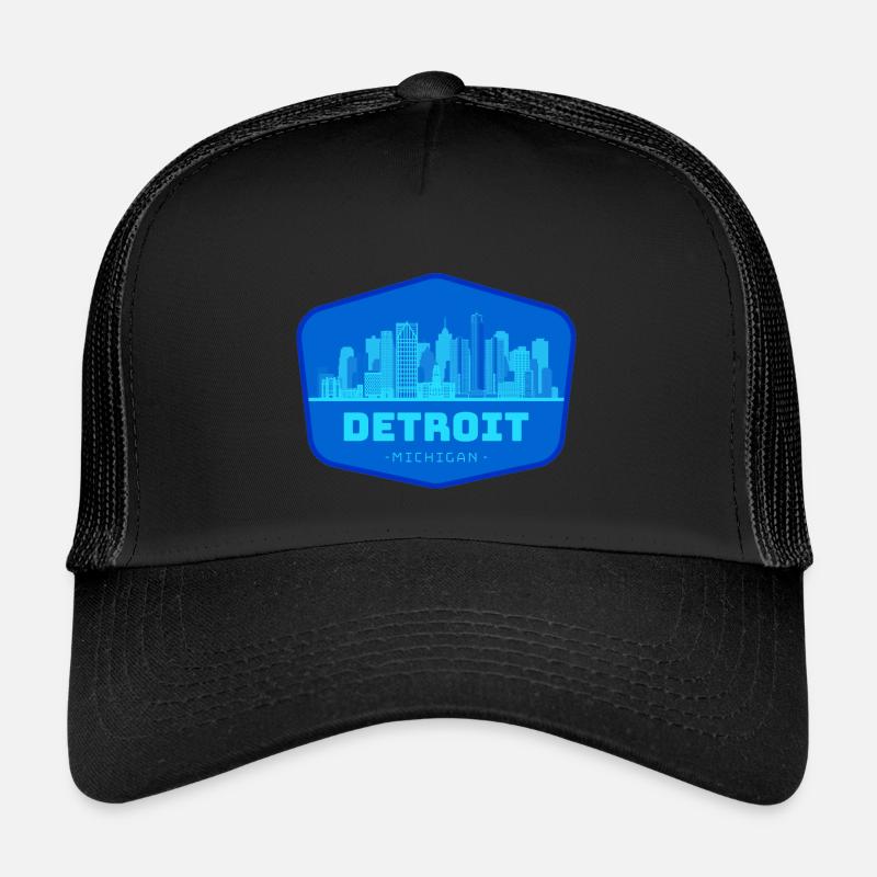 Detroit Skyline Blau Patch Kinder Trucker-Cap