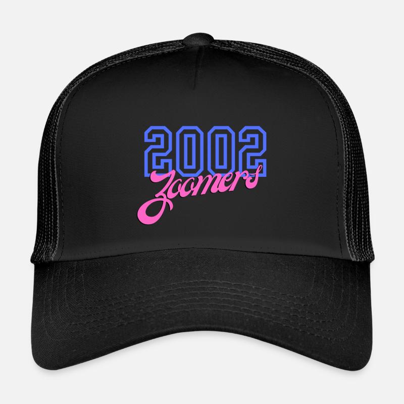 2002 Zoomers Sommer Retro Gradient Logo - Kinder Trucker-Cap - Schwarz/Schwarz