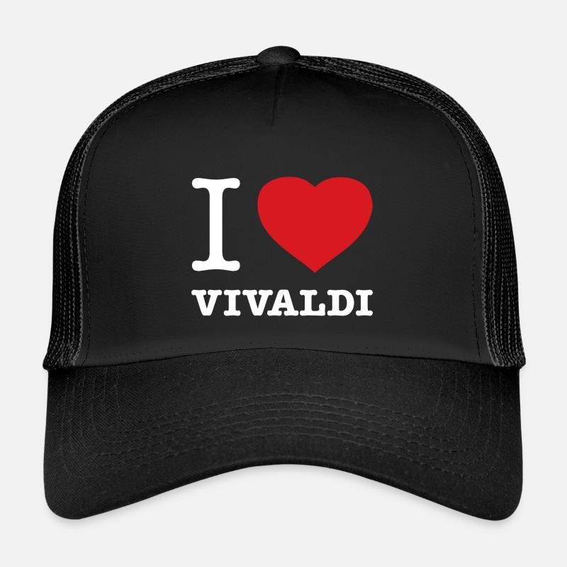 I LOVE VIVALDI - Kinder Trucker-Cap - Schwarz/Schwarz