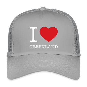 I LOVE GREENLAND Grönland - Kinder Trucker-Cap - Hellgrau - Vorne
