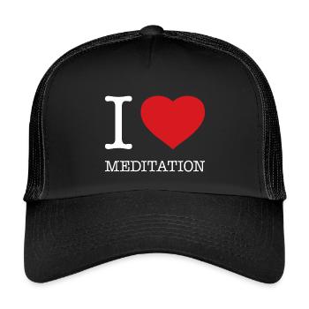 I love meditation - Kids’ Trucker Cap - black/black - Front