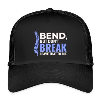 Lizenzierter klinischer Spezialist für Wirbelsäulengesundheit - Kinder Trucker-Cap - Schwarz/Schwarz - Vorne