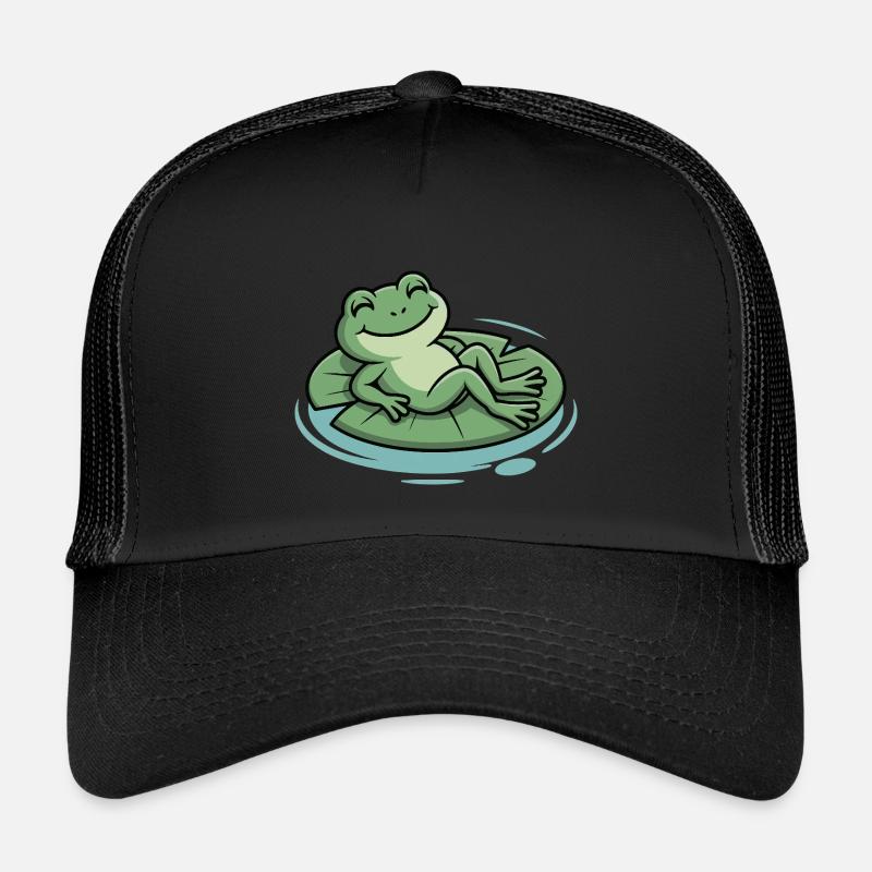 Grenouille froide sur un coussin feuille Casquette trucker enfant