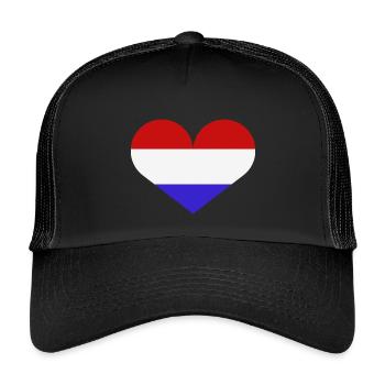 Drapeau du cœur des Pays-Bas - Casquette trucker enfant - noir/noir - Devant