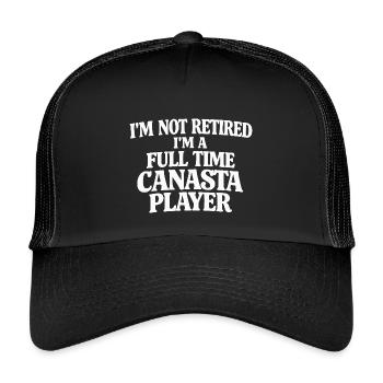 Vollzeit Canasta-Spieler - Kinder Trucker-Cap - Schwarz/Schwarz - Vorne