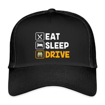 Schulbusfahrer Busfahrer Schulbus - Kinder Trucker-Cap - Schwarz/Schwarz - Vorne