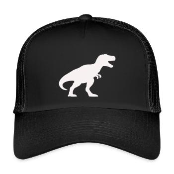 Dino Silhouette Tyrannosaurus Rex - Kinder Trucker-Cap - Schwarz/Schwarz - Vorne