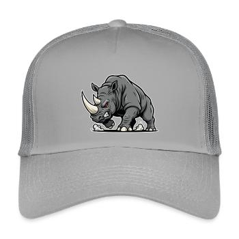 Nashorn Mächtiges Wut-Wildtier-Logo - Kinder Trucker-Cap - Hellgrau - Vorne