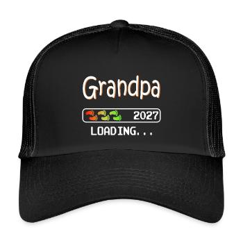 Futur grand-père en 2027 qui embarque son futur grand-père - Casquette trucker enfant - noir/noir - Devant