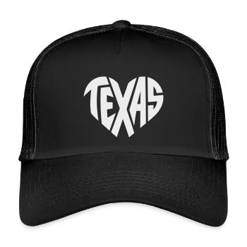 Typographie du cœur du Texas - Casquette trucker enfant - noir/noir - Devant