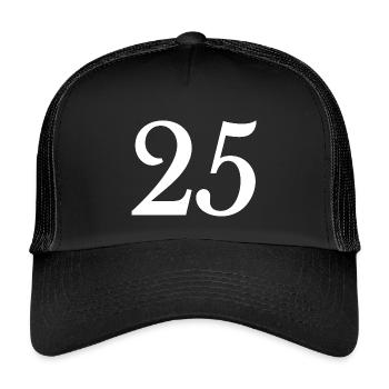 25. 25 ANS. 25e ANNIVERSAIRE. ANNIVERSAIRE 25 ANS. - Casquette trucker enfant - noir/noir - Devant
