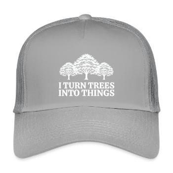 I Turn Trees Into Things Carpenter Humor carpenter - Casquette trucker enfant - gris clair - Devant